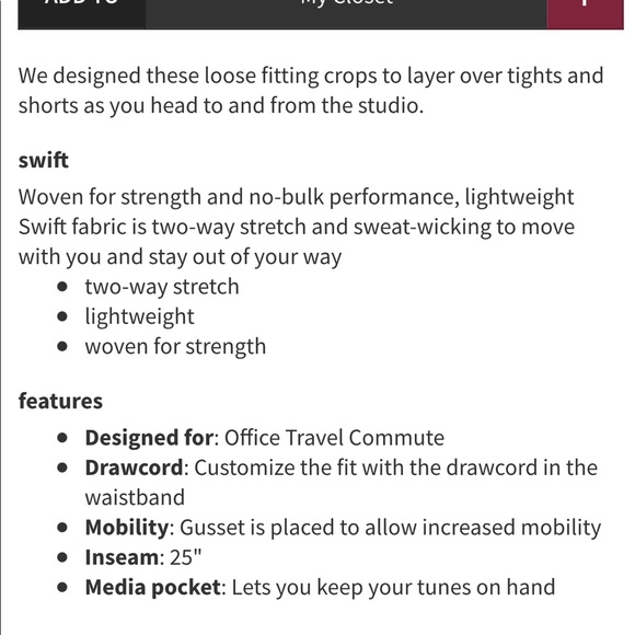 Lululemon Dance Studio Crop II Unlined Pants Black - Picture 10 of 10